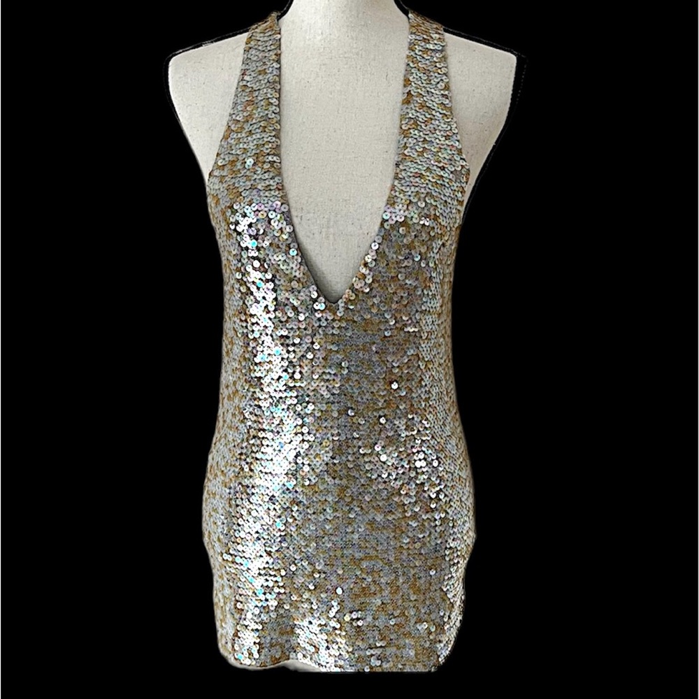 INC Sequined V-neck Tunic Sz S